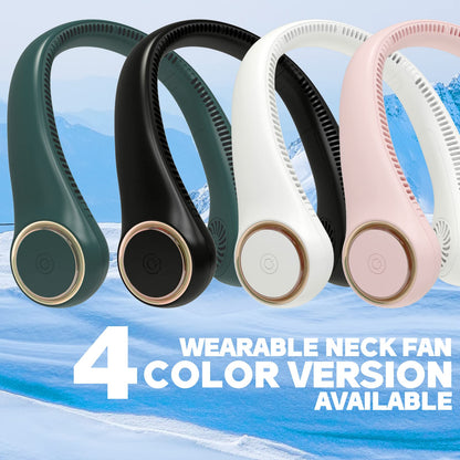 ITSHINY Neck fan, Portable Fan, Cooling Hanging Neck Fan, 2600mAh Mini Desk Fan, Wearable Personal Neckband Fan with Dual Wind Head 3 Speeds LED Light for Hot Flashes Home Office Travel Outdoor Sports